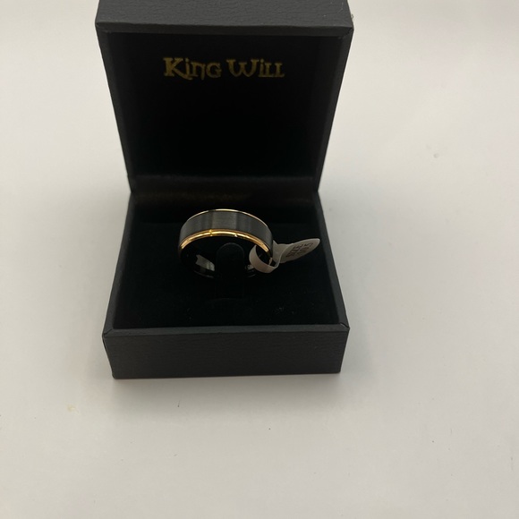 King Will  Gold And Black Plated Tungsten Carbide 8mm Ring Size 10 New - Picture 6 of 16